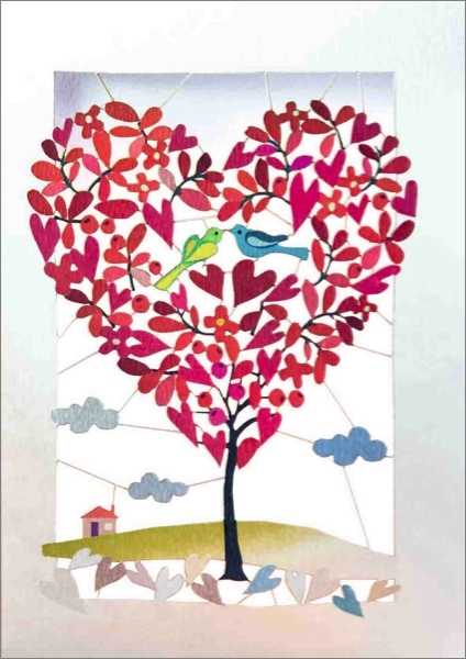 [FO-PM0133] Laser Cut Card-Heart Shaped Tree