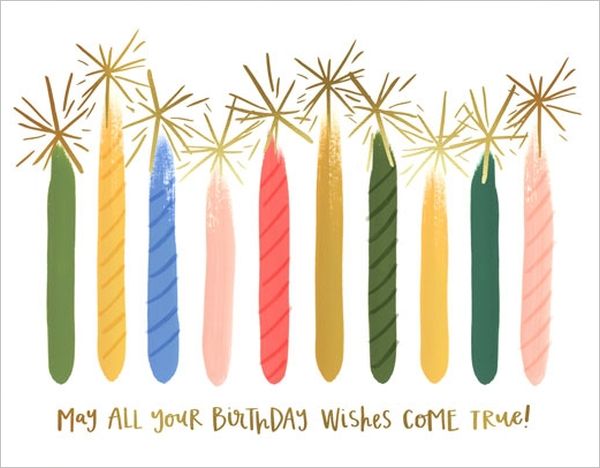 [OC-C-200621] Foil Card-Candle Birthday