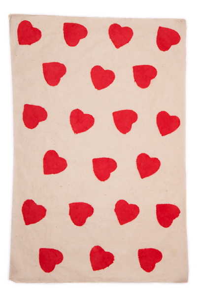 [GI-GSP800-01] Wrap-Big Red Hearts On Natural