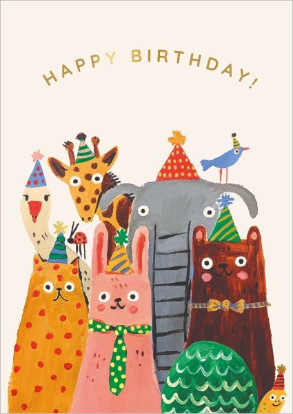 [OD-C-EMD7301] Foil Card-Happy Birthday Animals