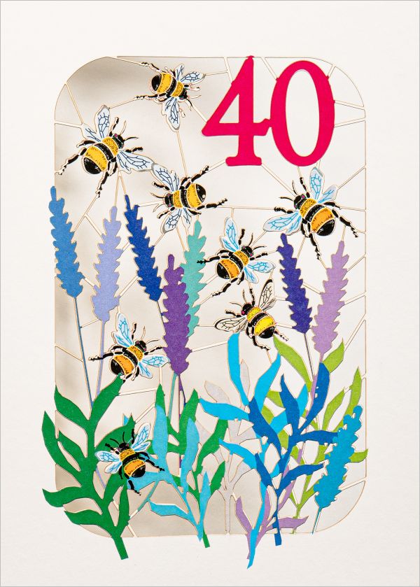 [FO-BE040] Laser Cut Card-Birthday Bee 40