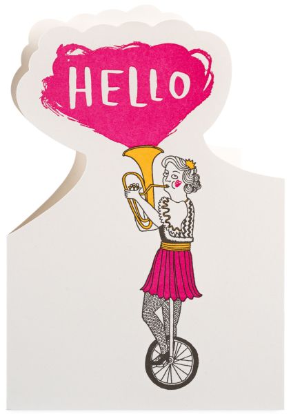 [AV-C-CO108] Cut Out Card-French Horn Lady