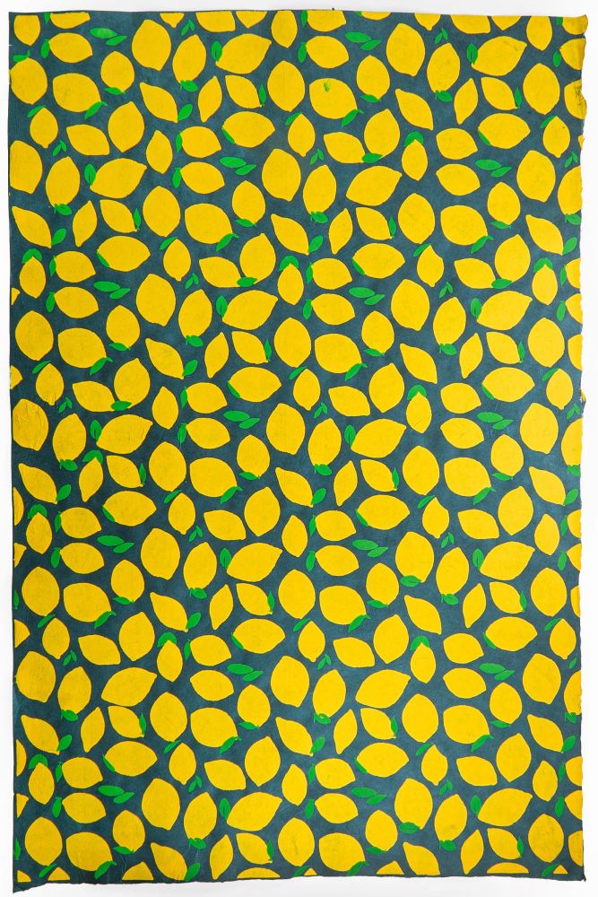 [GI-GSP530-90] Wrap-Lemon Yellow and Green On Navy