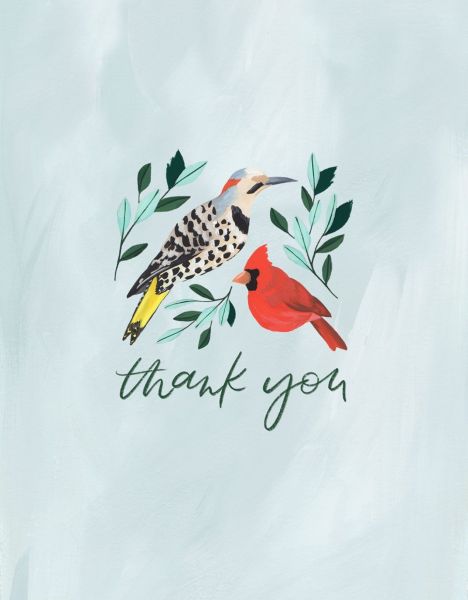 [OC-C-300203] Card-Birds Thank You