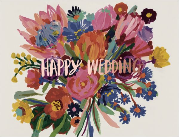[RC-C-GAV1970] Card-Happy Wedding Flowers