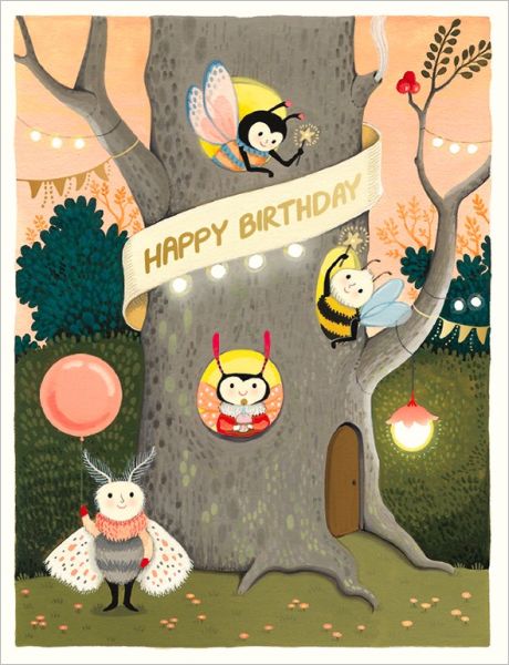 [JJ-C-163] Foil Card-Tree Apartment Birthday
