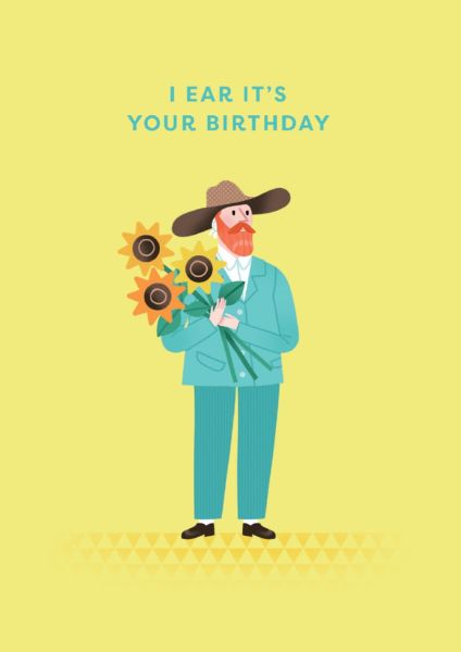 [OD-C-OD8897] Embossed Card-Van Gogh Ear Birthday