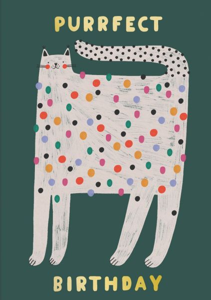 [OD-C-DSI10458] Foil Card-Spotty Cat Birthday