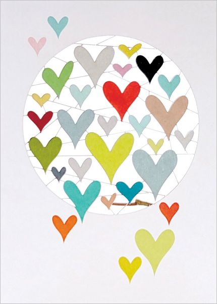 [FO-PM0857] Laser Cut Card-Colourful Hearts