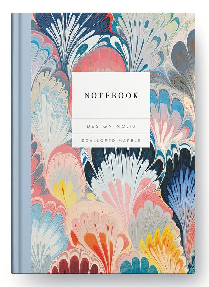 [OD-SN-KA-1-A5-10589] Kaleido A5 Premium Hard Cover Notebook-Scalloped Marble