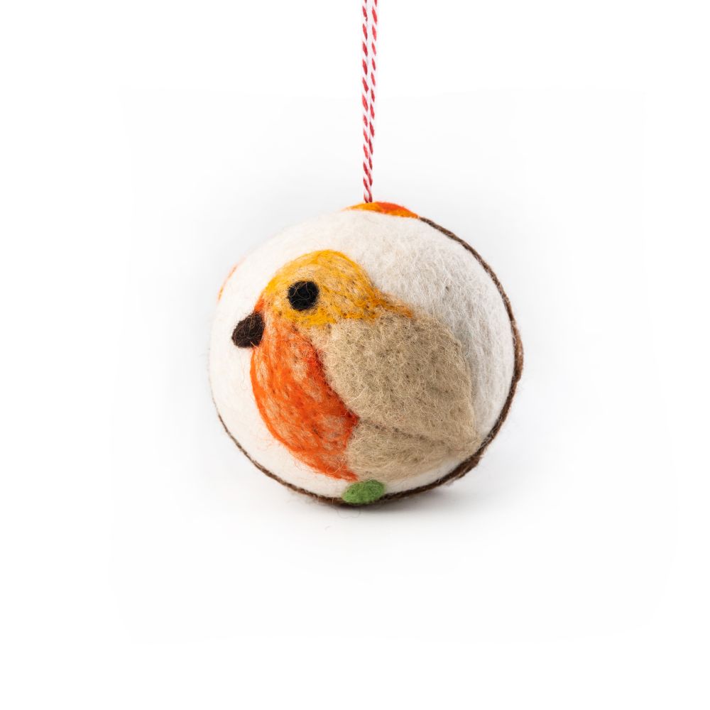[GI-XD-DBA001] Charity Decoration-Felt Bauble Robin