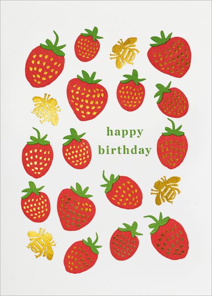 [AV-C-QP669] Card-Strawberry Birthday