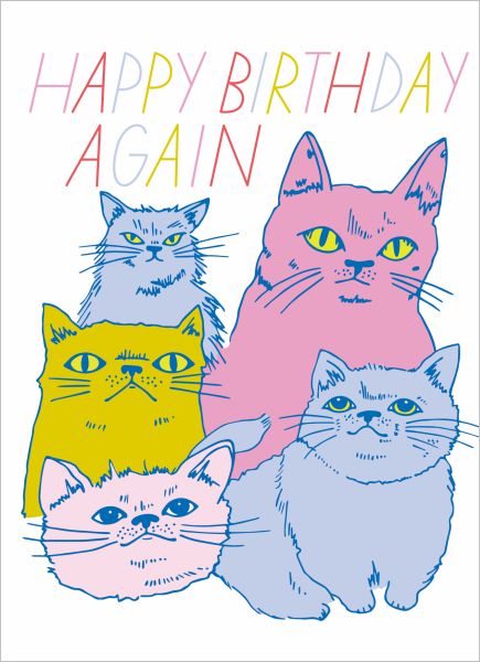 [GT-C-BD438] Card-Cats Again Bday