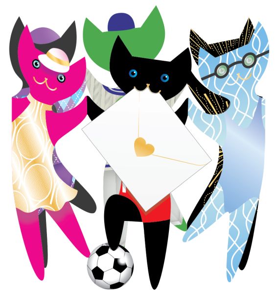 [SD-CA201] 3D Card-Sporty Cats