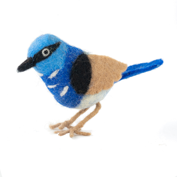 [GI-EC-BA005] Handmade Felt Blue Wren