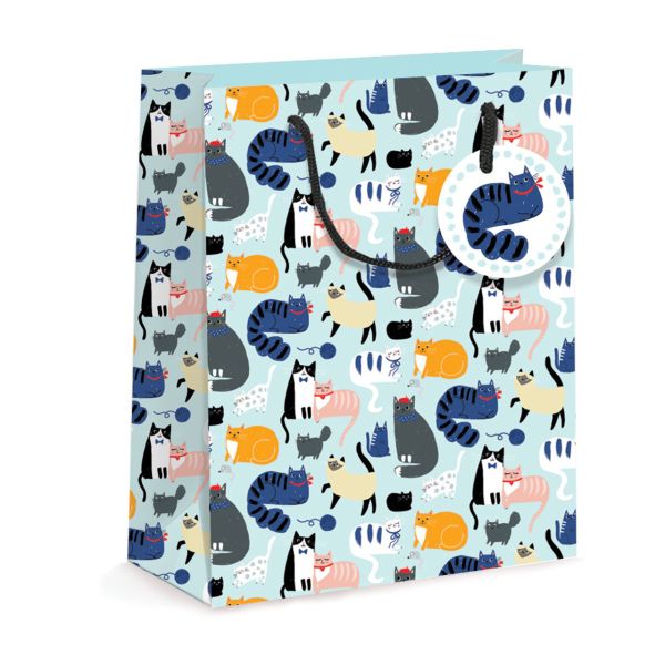 [NY-W-WBNLM01] Gift Bag Medium-Colourful Cats