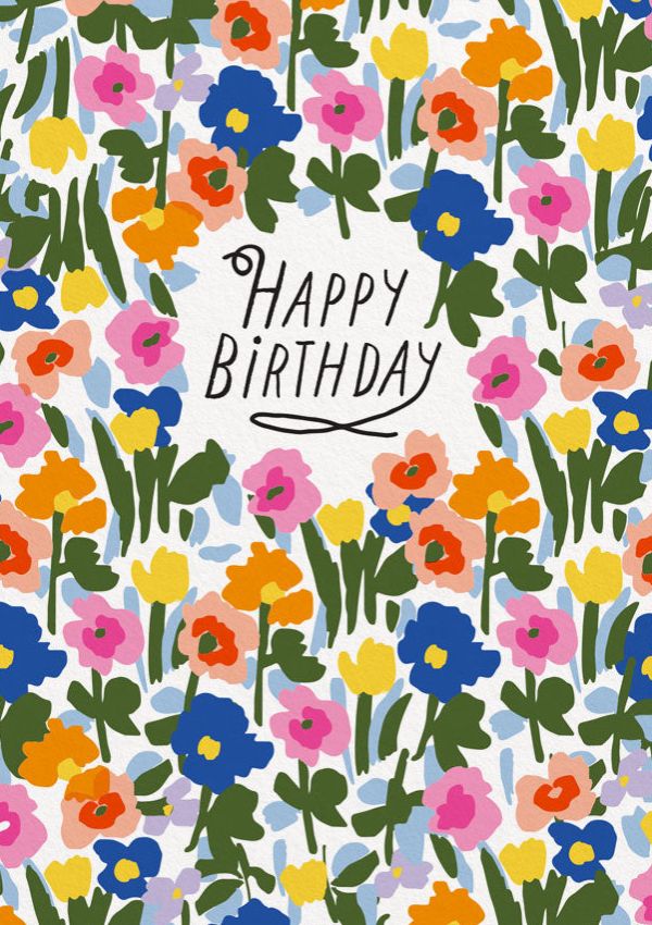 [OD-C-HAR11148] Card-Happy Birthday Flowers