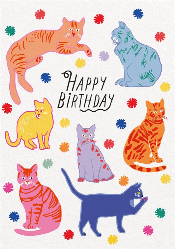 [OD-C-HAR11154] Card-Happy Birthday Cats
