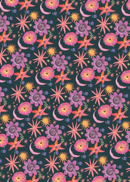 [HC-W-012] Wrap-Moon And Floral