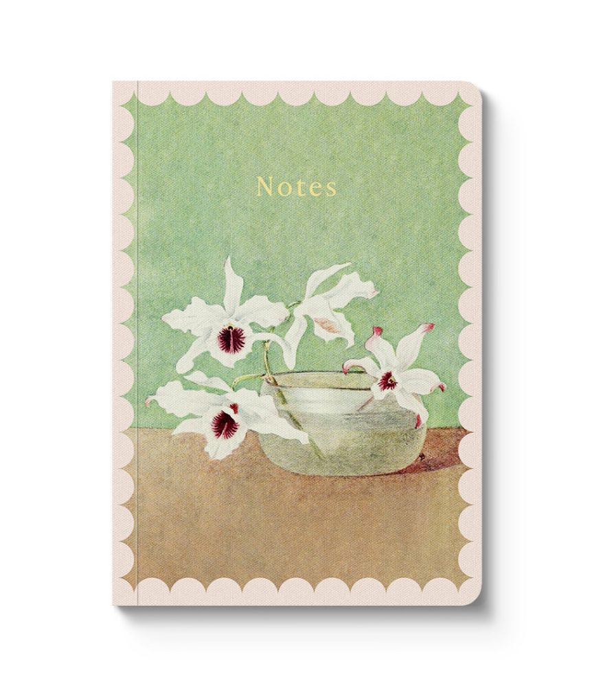 [OD-SN-KA-5-A6-612229] Kaleido A6 Textured Soft Cover Notebook-White Orchid in Water  