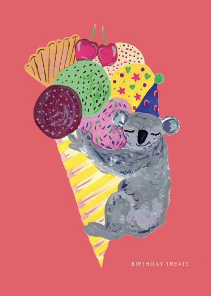 [HC-C-436] Card-Koala and Icecream