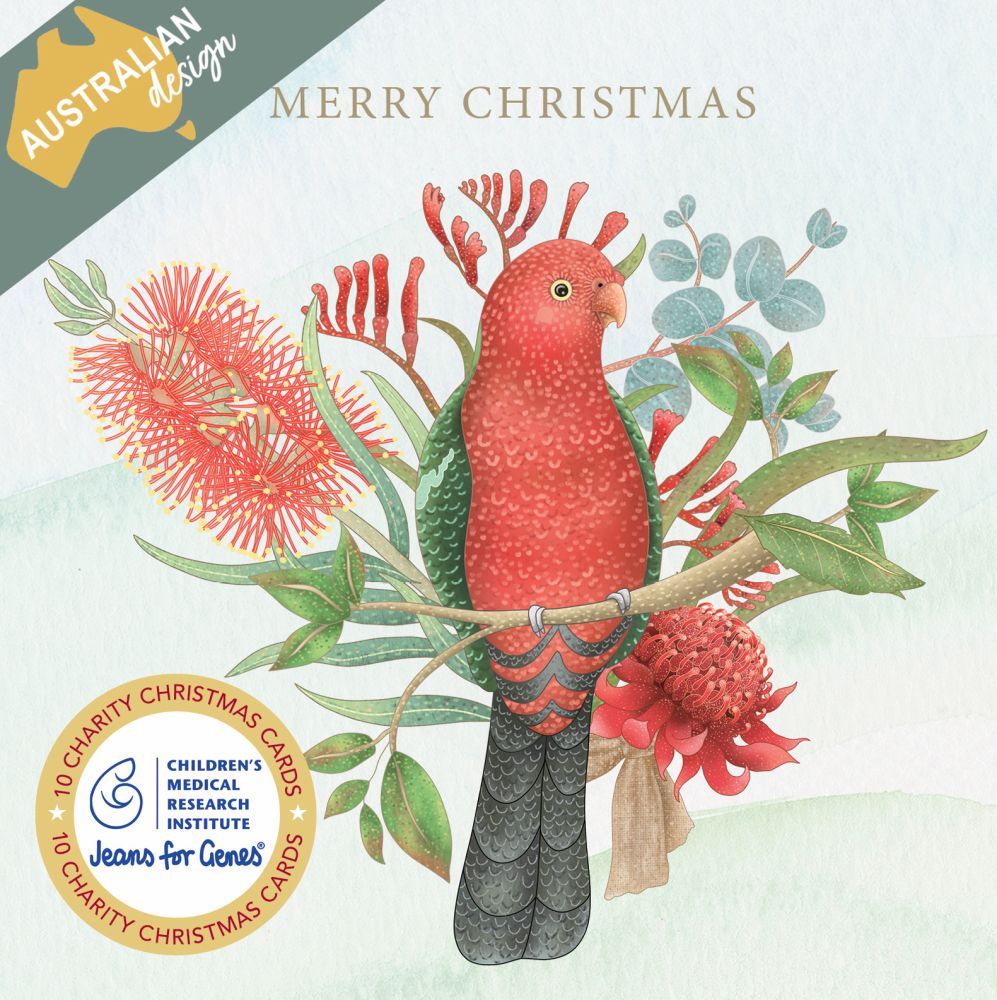[VE-XCP25022] Christmas Card Wallet-CMRI-Floral King Parrot