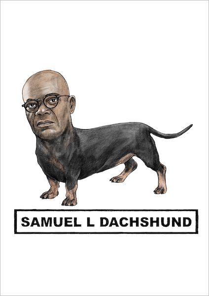[QG-C-CP427] Card-Samuel L Dachshund