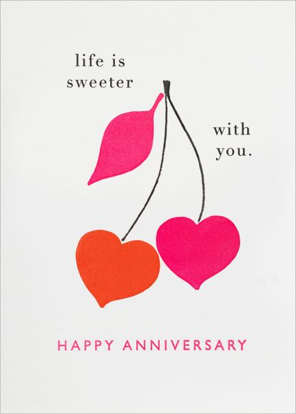 [AV-C-QP715] Card-Anniversary Cherries
