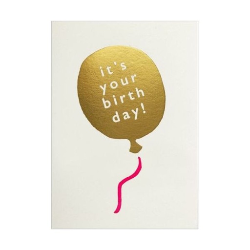[AV-MC-AP374] Mini Card-Gold Balloon Birthday