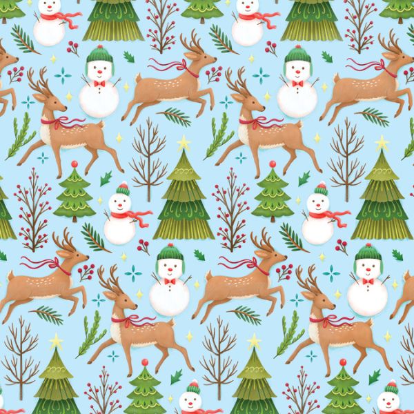 [NL-XW-NL008] Wrap-Christmas, Reindeers and Snowmen