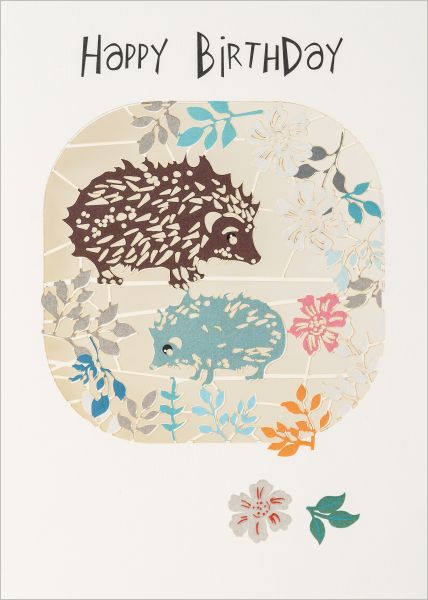 [FO-C-PP001] Laser Cut Card-Hedgehogs and Flowers