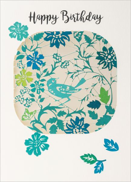 [FO-C-PP006] Laser Cut Card-Birds In Foliage