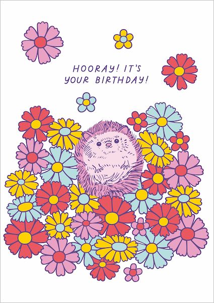 [GT-C-BD453] Card-Hedgehog Birthday