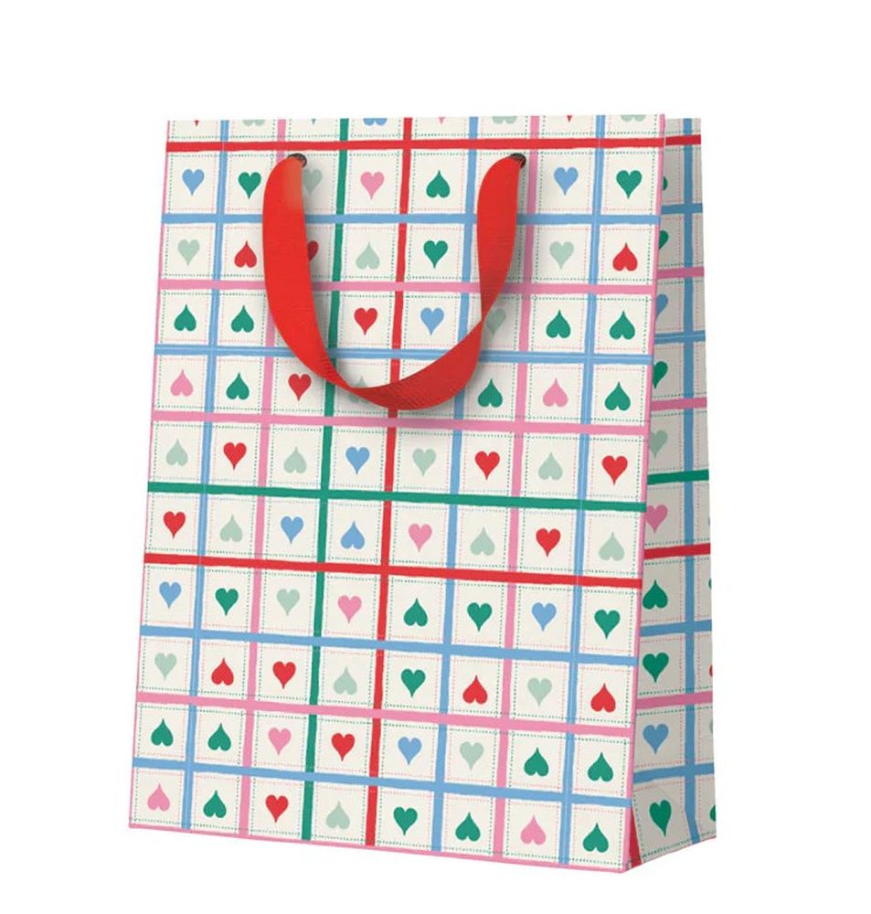 [OD-WBM-ET12172] Gift Bag Medium-Heart Grid