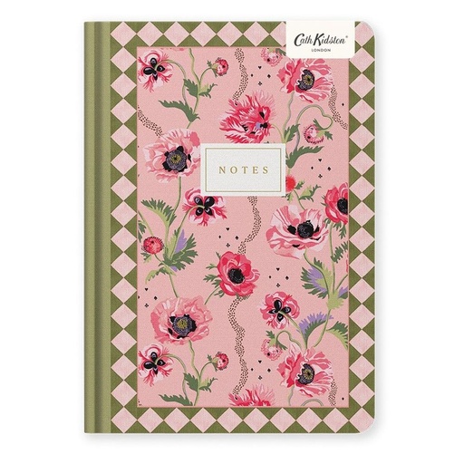 [CK-SN-1-A5-13211] Cath Kidston A5 Premium Hard Cover Notebook-Pink Poppies