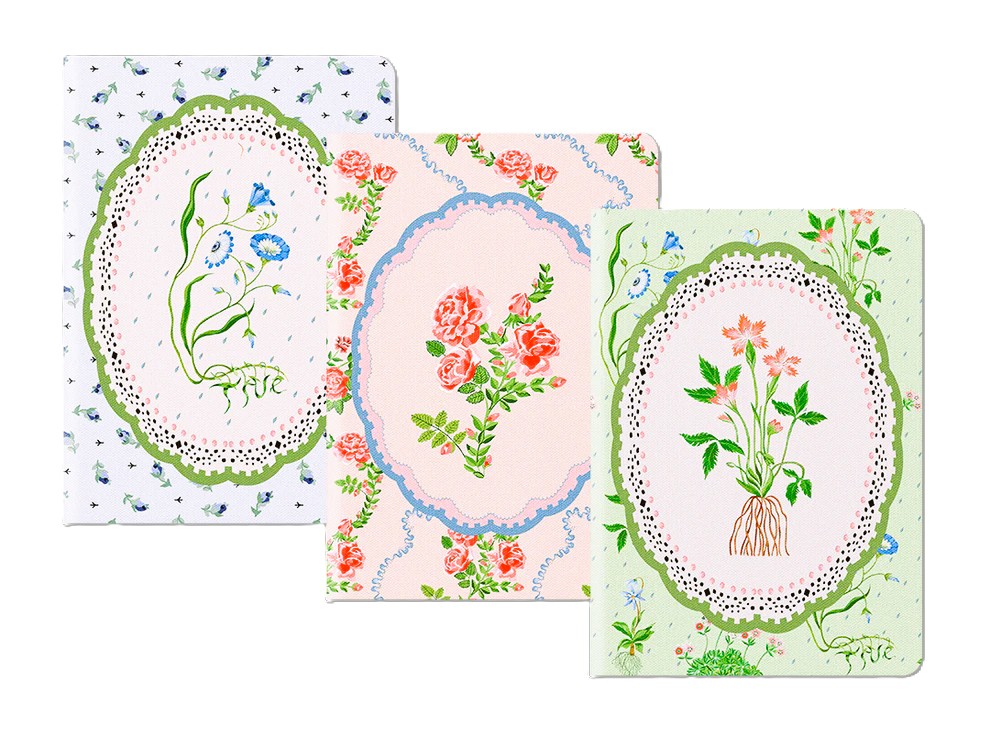 [CK-SN-4-A5-S-13176] Cath Kidston Medium Notebook Set-Floral Vignette