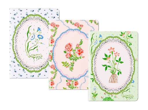 [CK-SN-4-A5-S-13176] Cath Kidston Medium Notebook Set-Floral Vignette