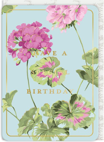 [LA-C-13144] Laura Ashley Foil Card-Geranium