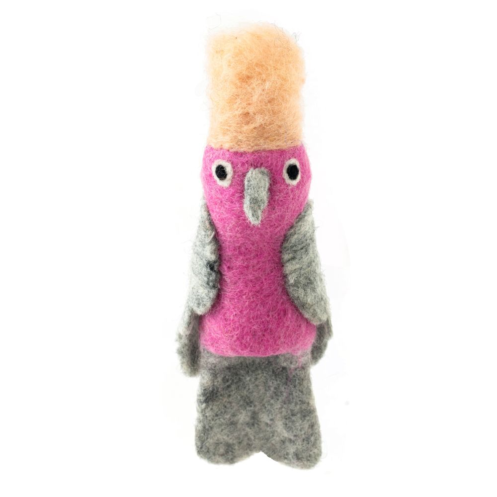 [GI-FP-BA002] Finger Puppet-Felt Pink Galah