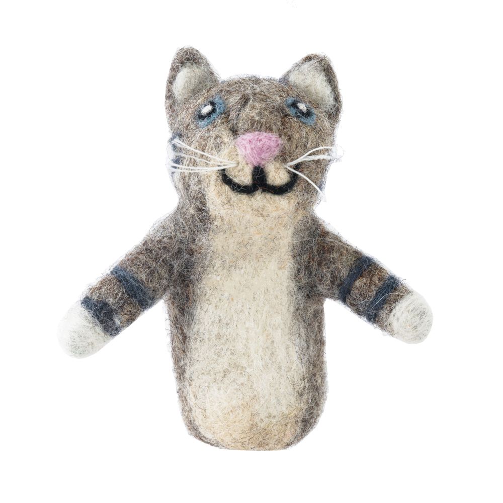 [GI-FP-AP001] Finger Puppet-Felt Cat Grey