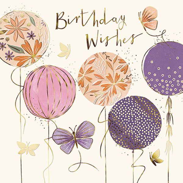 [GB-C-JUN001] Embossed Card-Happy Birthday Balloons