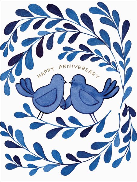 [EF-C-SP0569] Foil Card-Blue Birds Anniversary