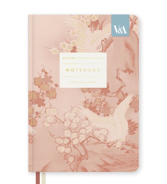 [OD-SN-VA-2-B6-13609] V&A B6 Premium Hard Cover Notebook-Cranes & Blossom