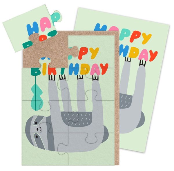 [OD-CJS-SU12968] Jigsaw Card-8pc-Birthday Sloth