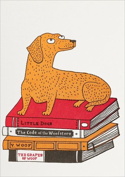 [AV-C-QP632] Card-Bookshop Dog