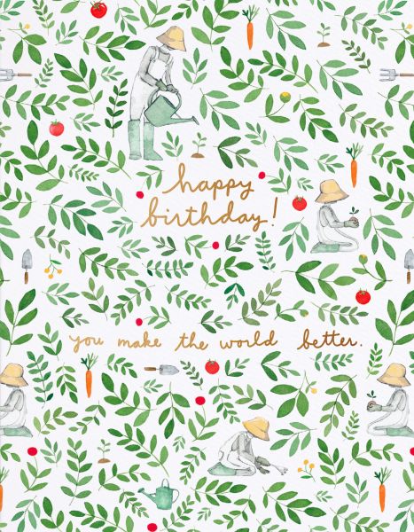 [EF-C-BD0332] Foil Card-Gardener Birthday