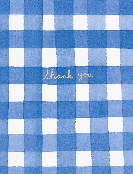 [EF-C-TY0427] Foil Card-Purple Gingham thank you