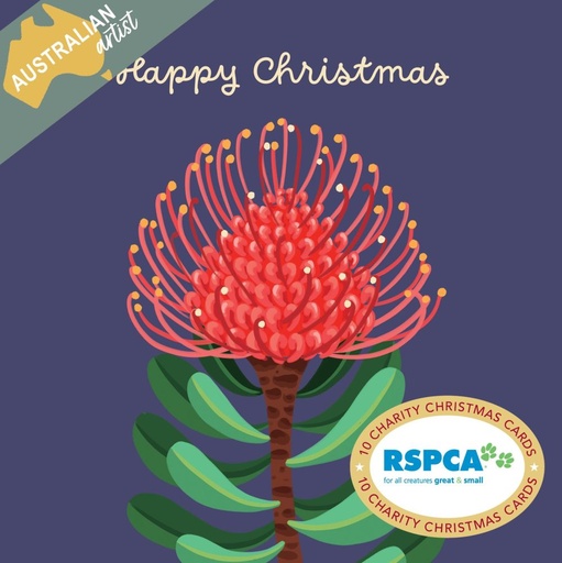 [VE-XCP26006] Christmas Card Wallet-RSPCA-Christmas Flowers