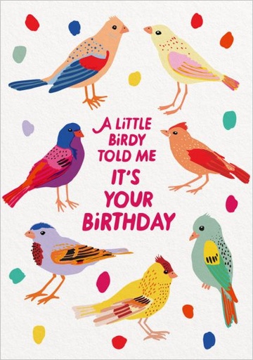 [OD-C-HAR11157] Card-Birdies Happy Birthday