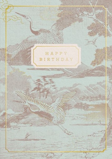 [OD-C-VA13620] Foil Card-Eastern Elegance Flying Cranes